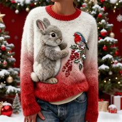 Janelli | Bunny Print Holiday Sweater Women