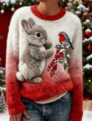 Janelli | Bunny Print Holiday Sweater Women