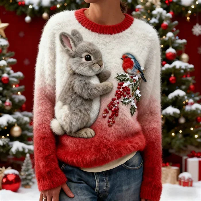 Janelli | Bunny Print Holiday Sweater Women