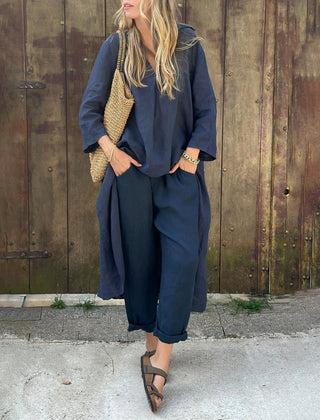 Carolyn | Women's Lightweight Two-Piece Set, Coordinated Top and Relaxed Bottoms