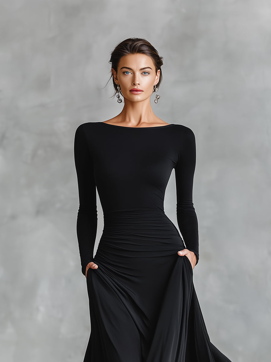 Vestido Longo Elegância Sem Esforço — Silhueta Fluida para Qualquer Ocasião