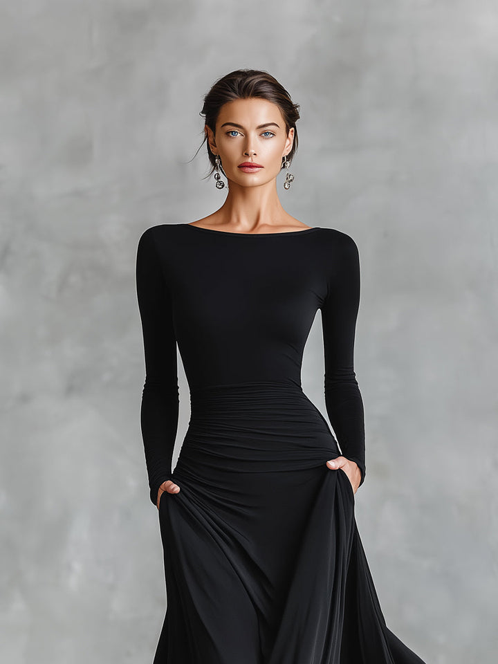 Vestido Longo Elegância Sem Esforço — Silhueta Fluida para Qualquer Ocasião