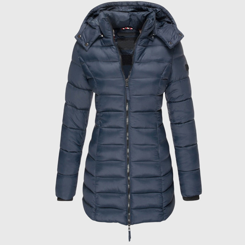 Justice | Women's Long Hooded Down Jacket, Insulated Warm Zip-Up Winter Coat