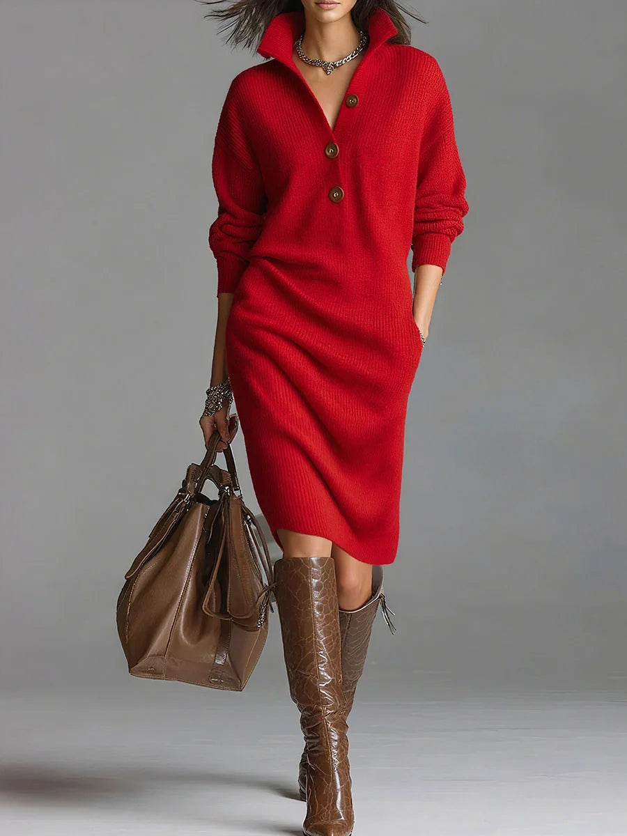 Britt | Vestido Midi Canelado e Chique
