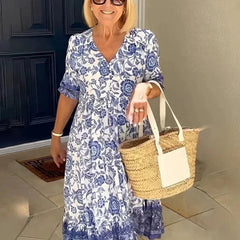 Radiance | Women's Bohemian Maxi Dress, Relaxed Slip-On Summer Dress for Everyday Wear
