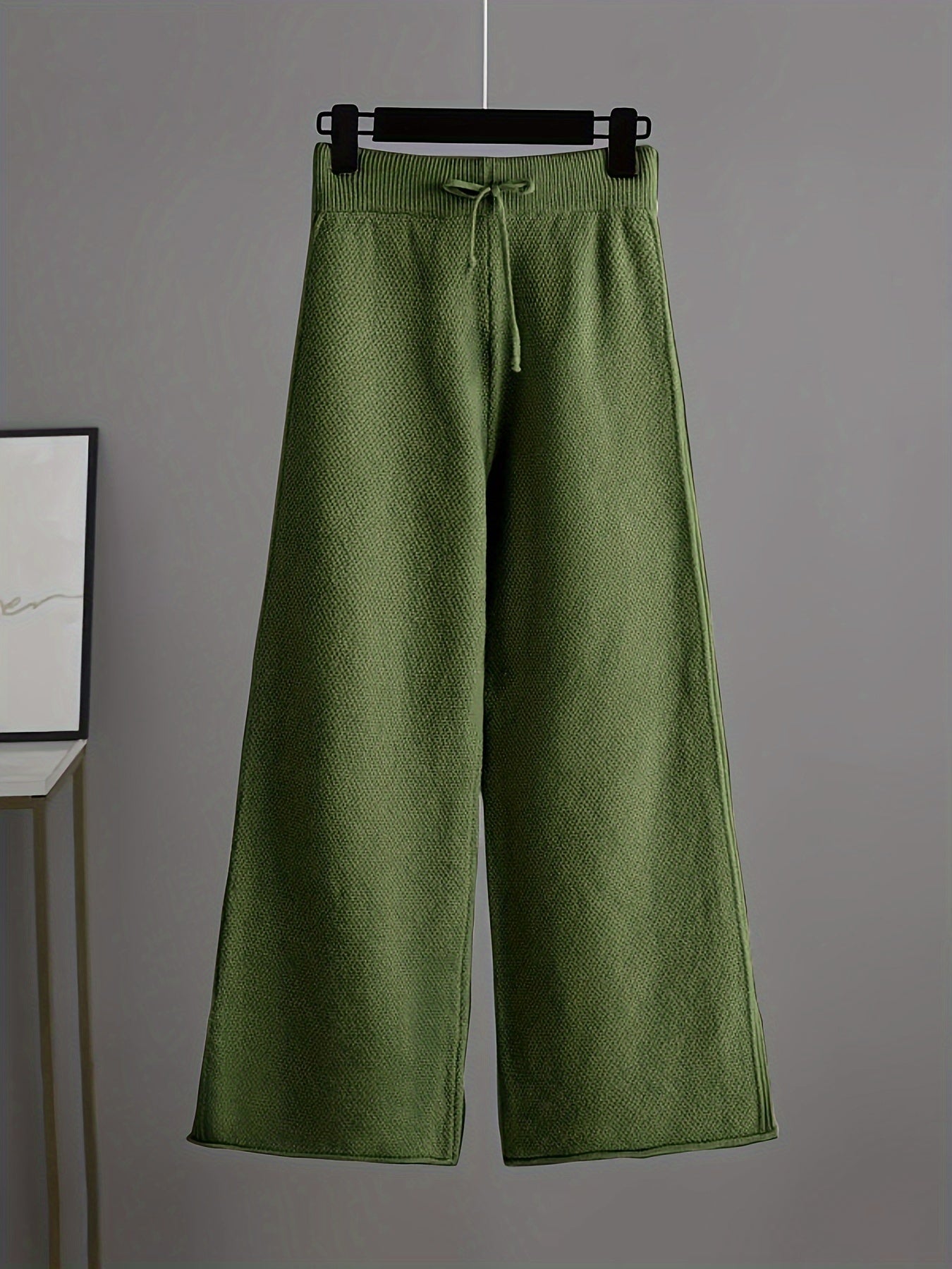Emily | Women's Knit Two-Piece Loungewear Set, Ribbed Sweater and Wide-Leg Trousers