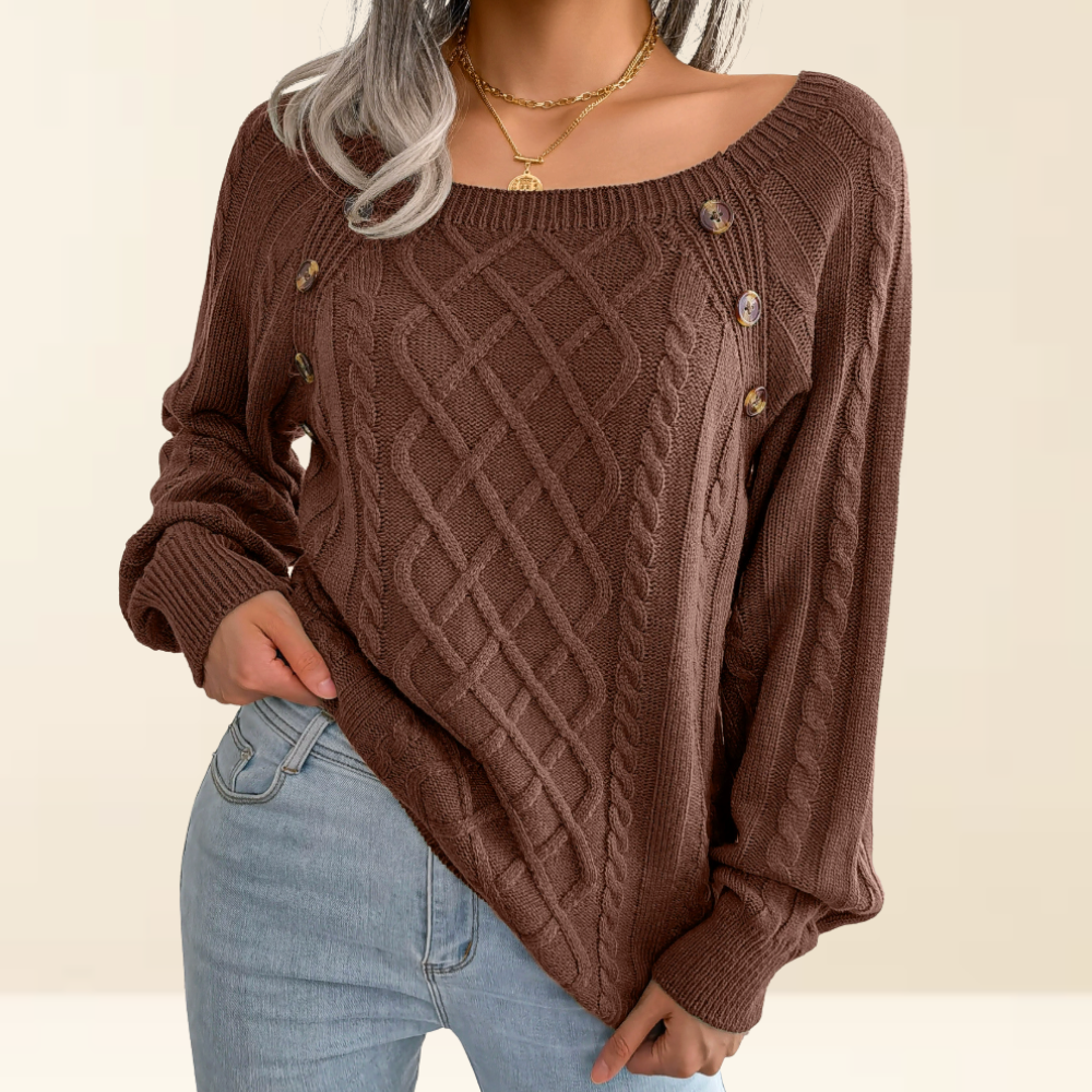 Mea - Elegant Sweater with Button Details