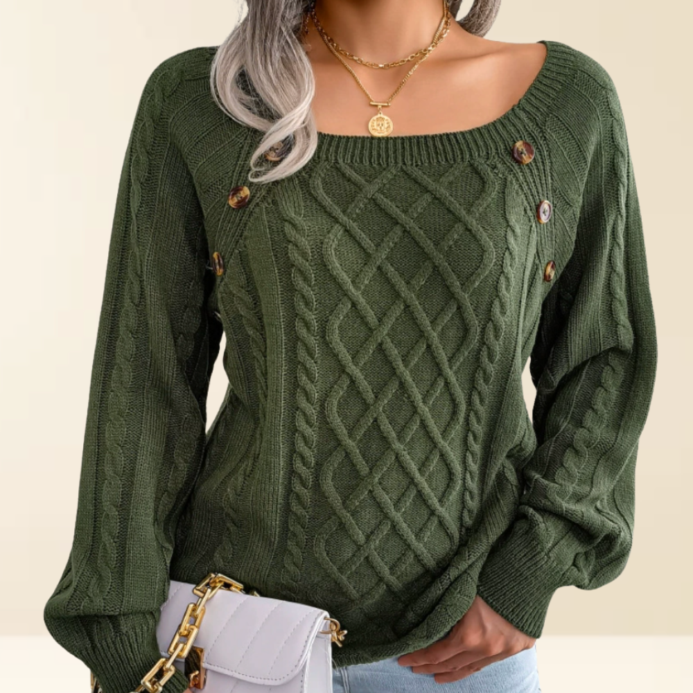 Mea - Elegant Sweater with Button Details