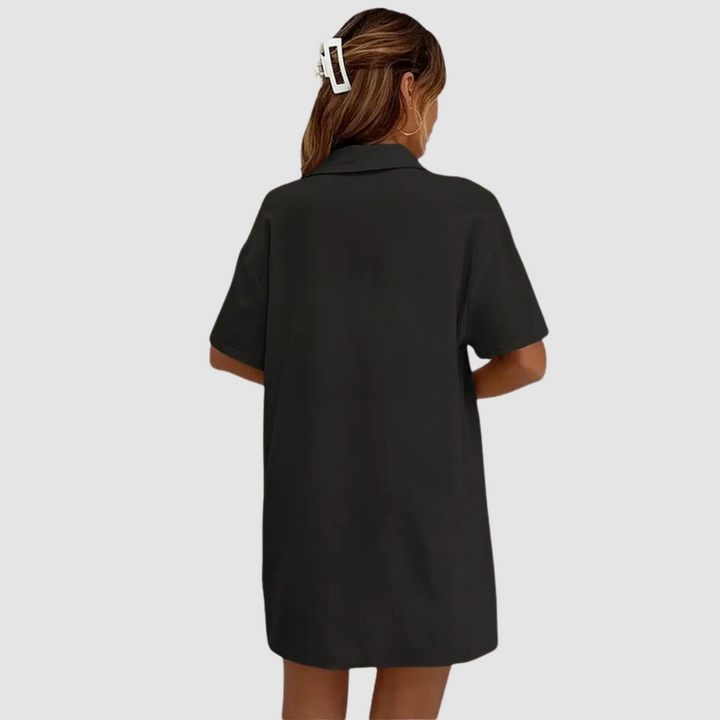 Conjunto Elegante de Verão Frances | Blusa com Botões de Manga Curta e Shorts com Cordão