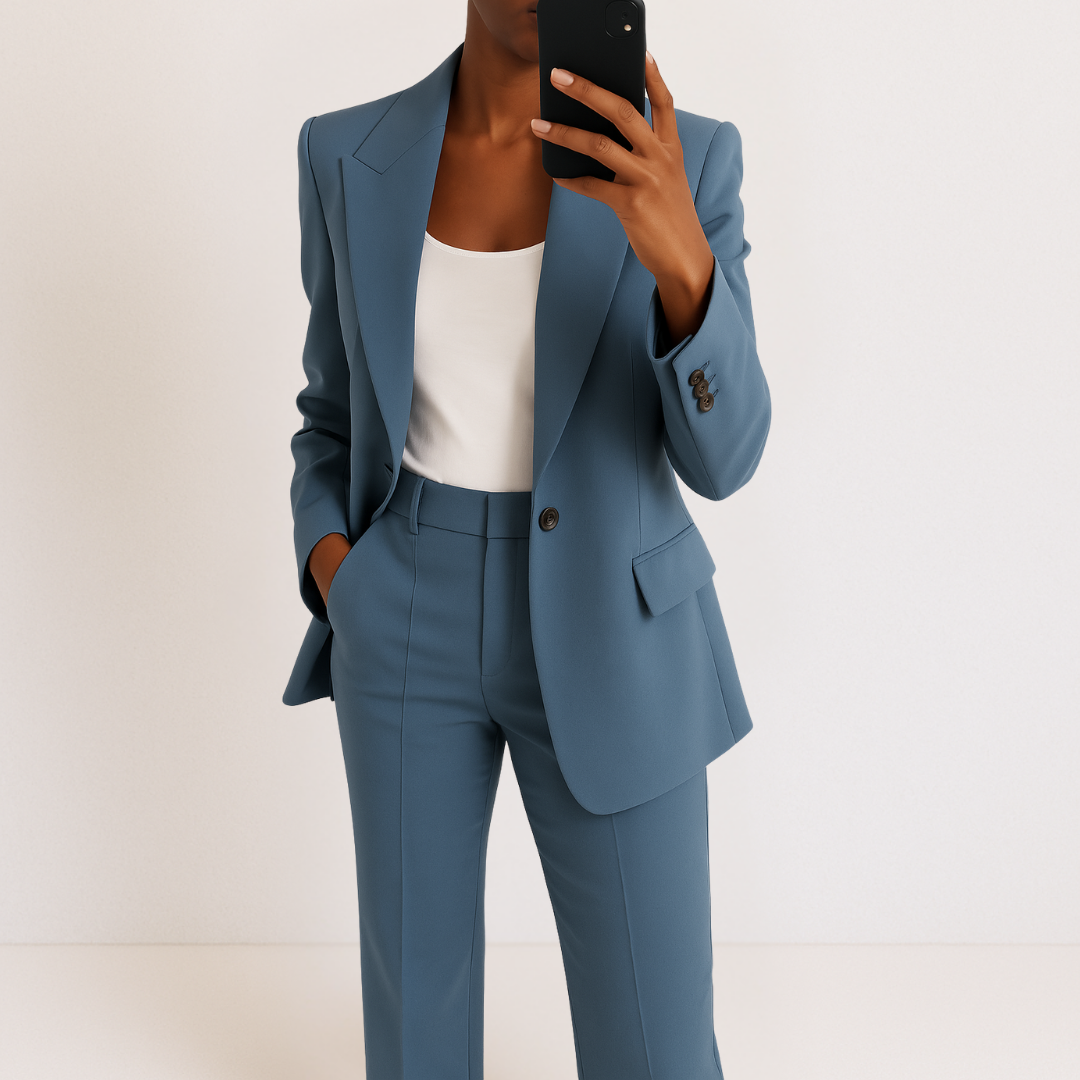 Conjunto Elegante Melynda de Duas Peças | Blusa e Calças Coordenadas