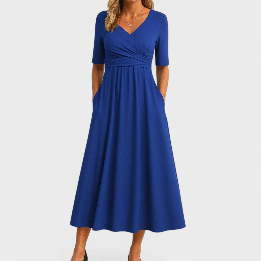 Phoebe | Women's A-Line Midi Dress, Streamlined Everyday Dress for Elegant Events