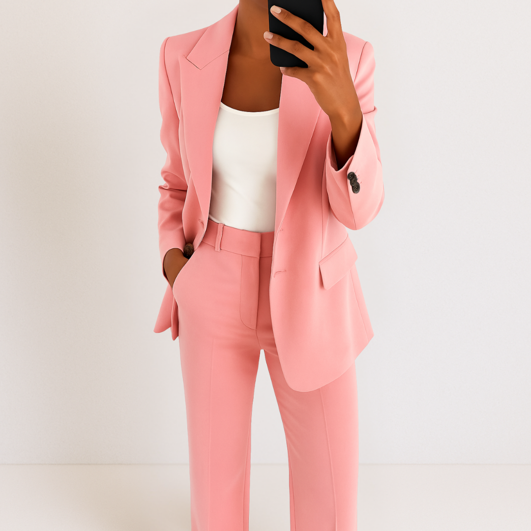 Conjunto Elegante Melynda de Duas Peças | Blusa e Calças Coordenadas