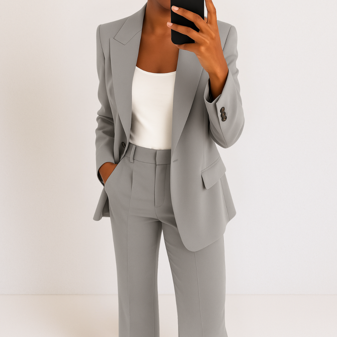 Conjunto Elegante Melynda de Duas Peças | Blusa e Calças Coordenadas