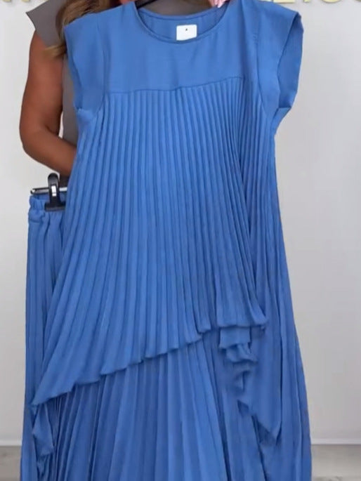 Conjunto Sherry com Blusa Midi Plissada e Calça Pantalona | Conjunto Elegante de Duas Peças