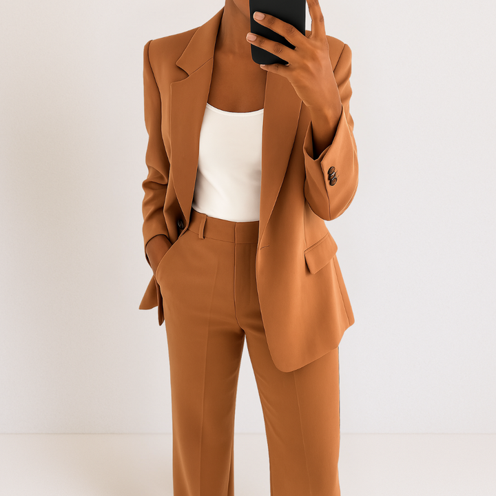 Conjunto Elegante Melynda de Duas Peças | Blusa e Calças Coordenadas
