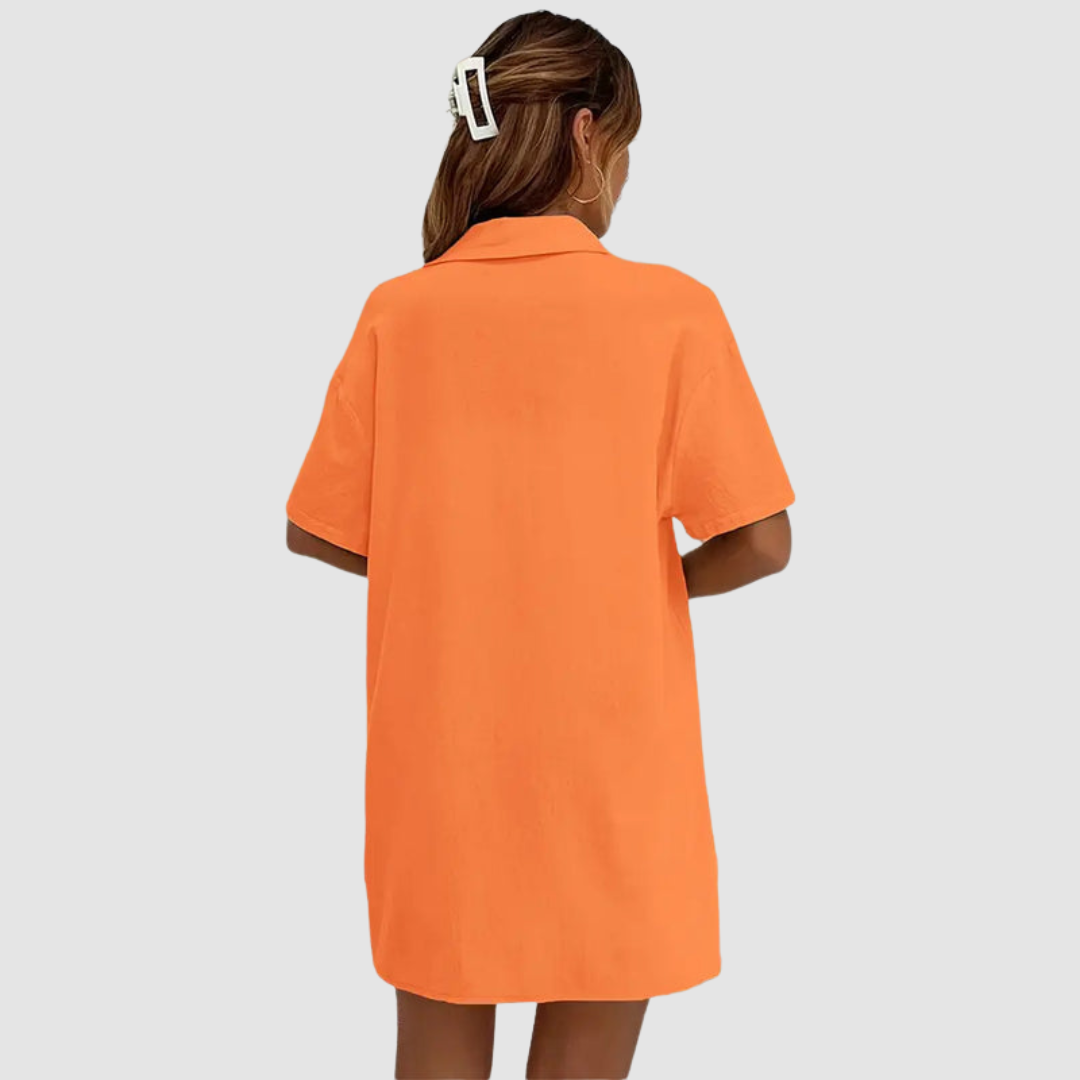 Conjunto Elegante de Verão Frances | Blusa com Botões de Manga Curta e Shorts com Cordão