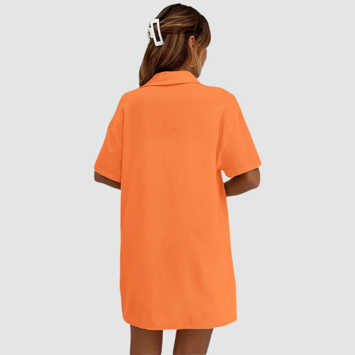 Conjunto Elegante de Verão Frances | Blusa com Botões de Manga Curta e Shorts com Cordão