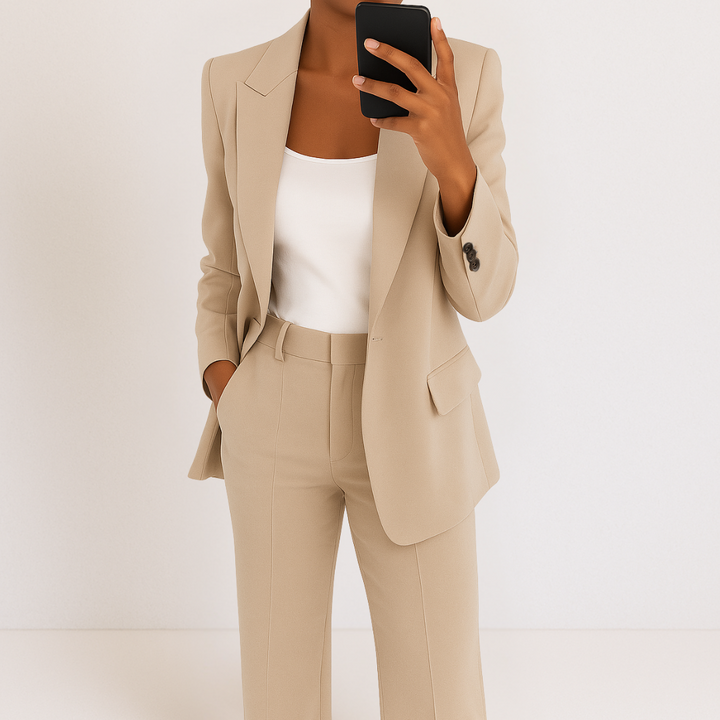 Conjunto Elegante Melynda de Duas Peças | Blusa e Calças Coordenadas
