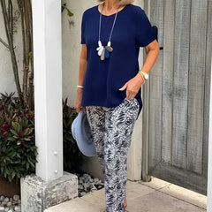 Leticia | Women's Loose Fit Two-Piece Set, Relaxed Top and Wide-Leg Trousers