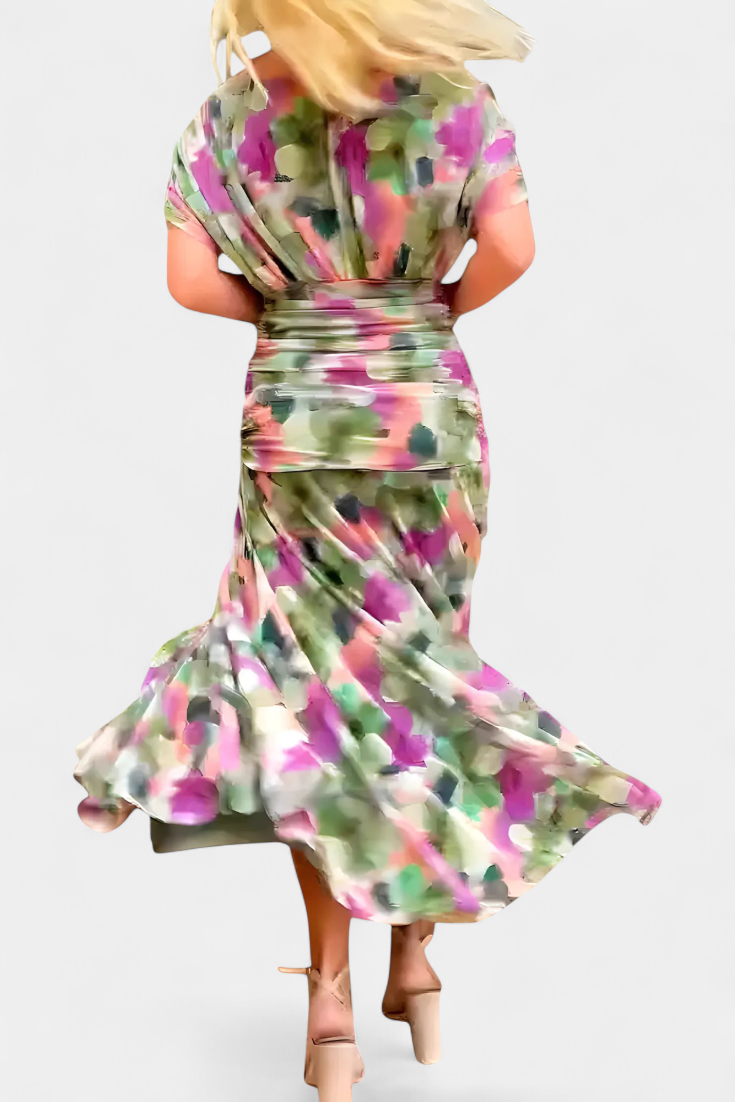 Alondra | Vestido Longo Floral com Decote em V