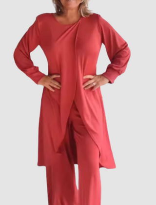 Laine | Women's Two-Piece Set, Longline Top and Relaxed Trousers Everyday Outfit