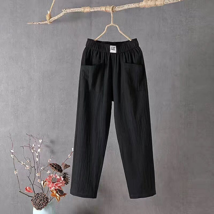 Classic Cotton Pants with Elastic Waist