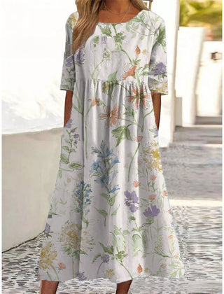 Bellamy | Women's Relaxed Fit Midi Dress, Comfortable Flowy Day Dress