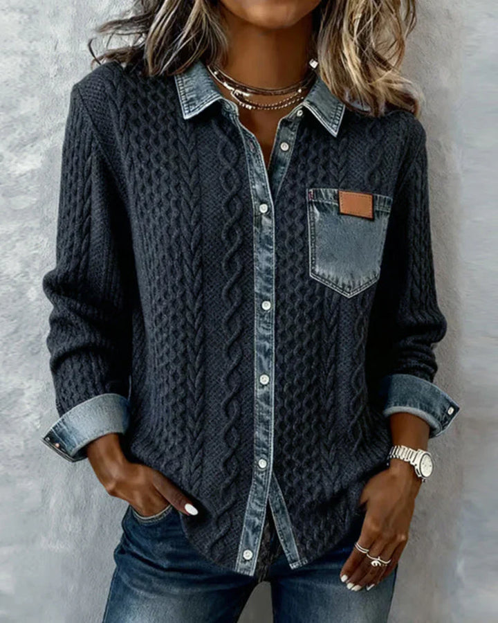Simone | Denim Patchwork Shirt