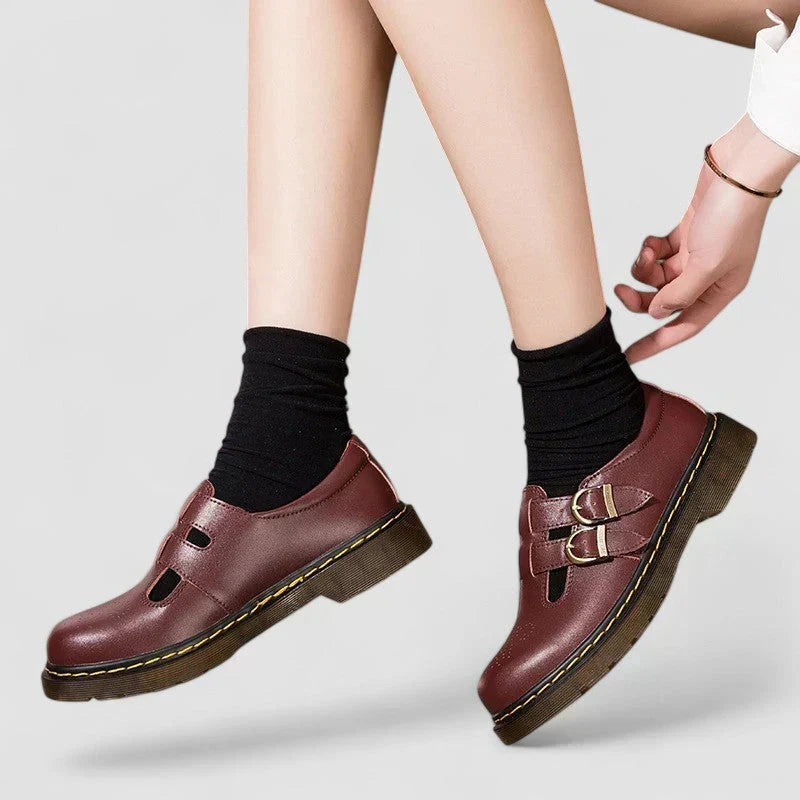 Cecilia | Women's Vegan Leather Mary Jane Shoes, Low Heel Ankle Strap Comfort Shoes
