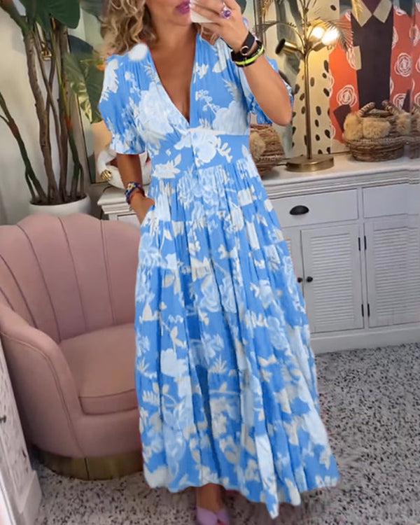 Rosae | Vestido Longo Floral Vibrante – Sinta-se Linda, Sem Esforço