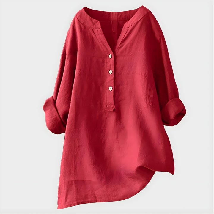 Blusa Veronique Elegante de Algodão com Decote em V