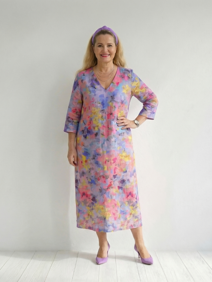 Benson | Vestido Midi Floral Abstrato