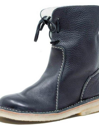 Women's Waterproof Vegan Leather Ankle Boots, Wool Blend Lined Winter Boots