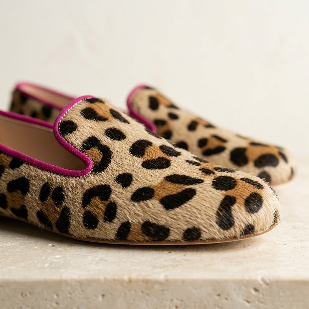 SAPATILHAS CHIC DE BALÉ COM ESTAMPA ANIMAL