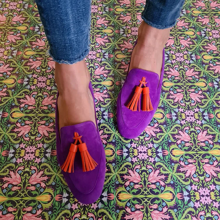 MOCASSINS ROXOS COM FRANJAS