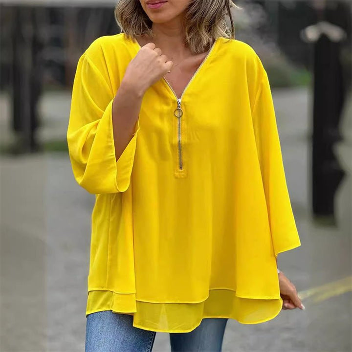Lorelai | Chiffon Zipper Blouse