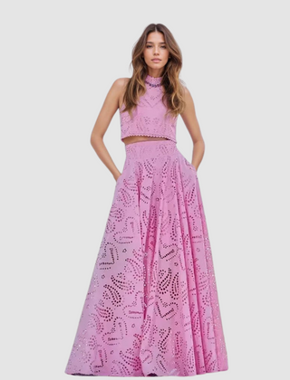Tallie | Women's Two-Piece Set, Sleeveless Crop Top and Flowy Maxi Skirt for Summer