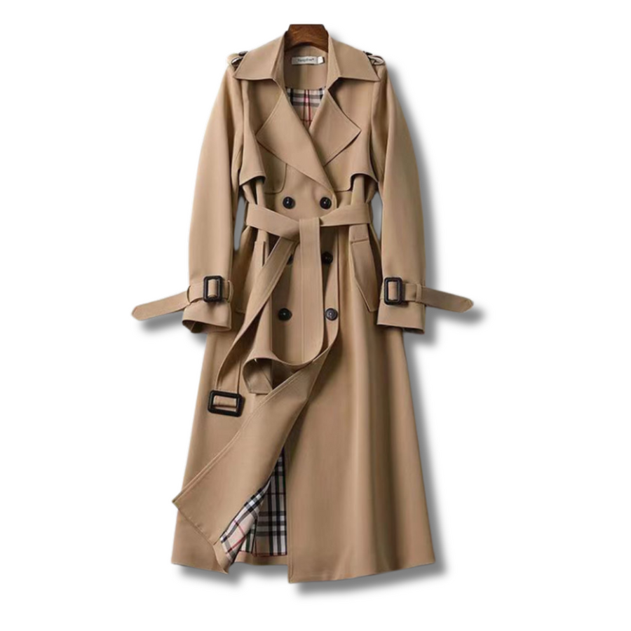 Vivienne | Women's Belted Trench Coat, Lightweight Tailored Mid-Season Coat