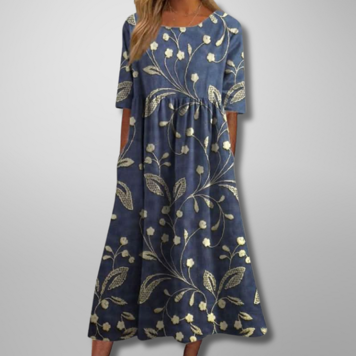 Gail | Vestido Midi Floral Relaxado