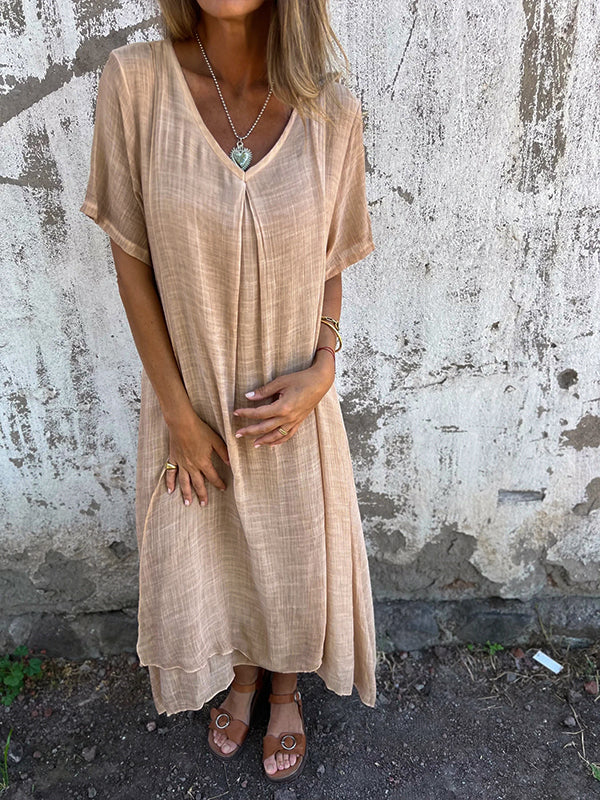 Amy | Vestido com Decote em V e Cobertura para Barriga