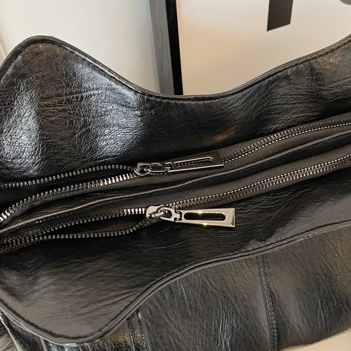 Uma - Bolsa de Ombro Grande com Duplo Zíper e Alta Capacidade