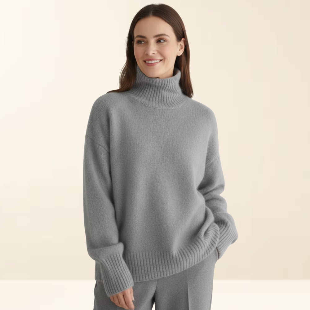 Neva - Suéter de Cachemira Cálido con Cuello Alto