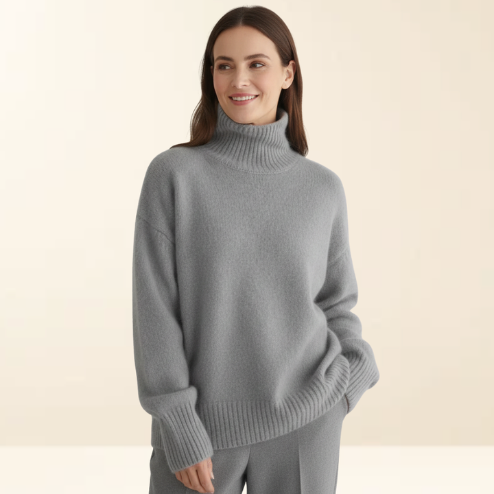 Neva - Suéter de Cachemira Cálido con Cuello Alto