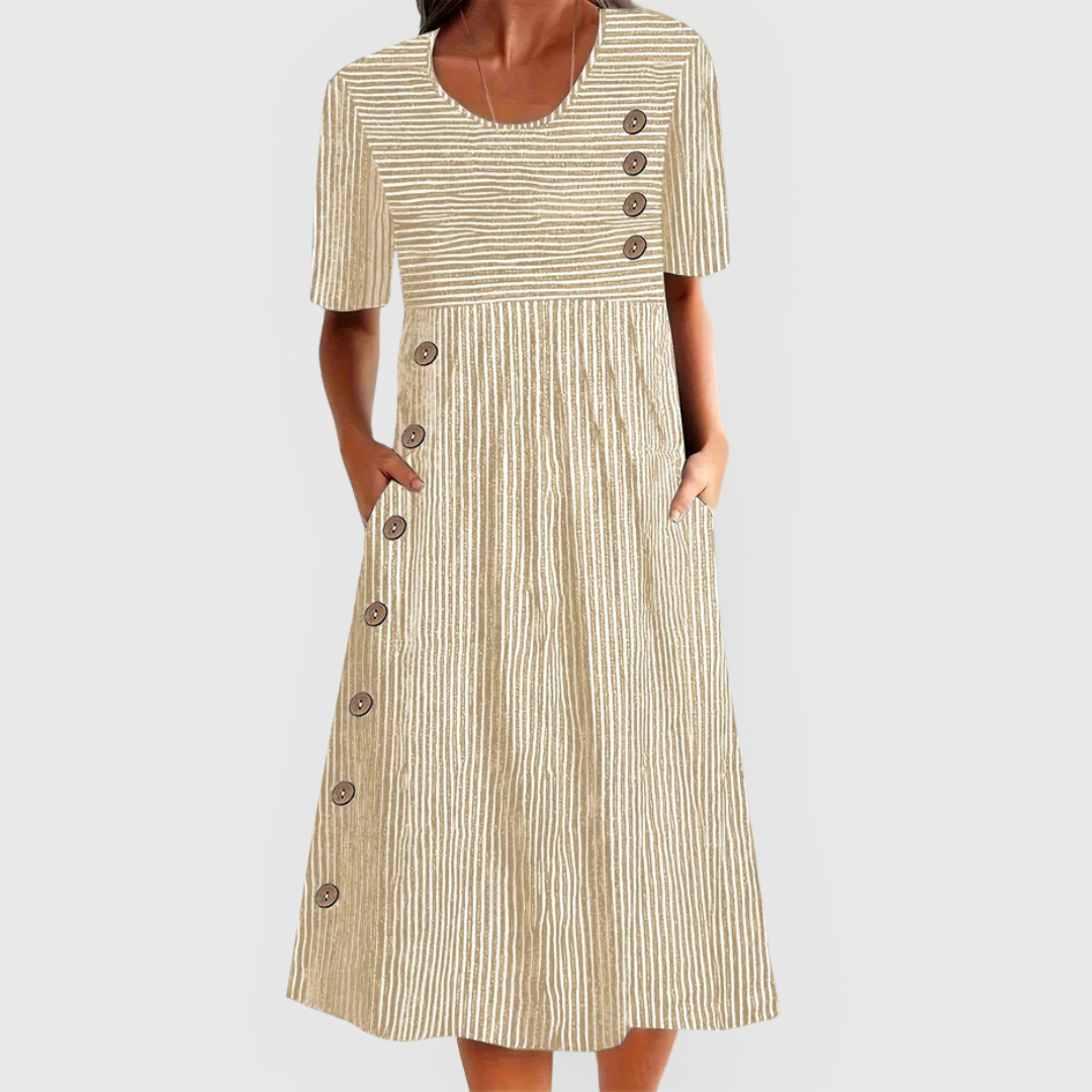 Vestido Midi Listrado Wanda