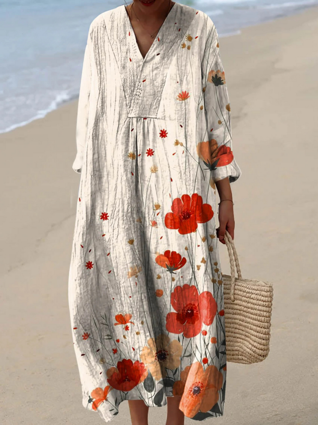 Vestido Feminino com Estampa Artística Floral Encantadora