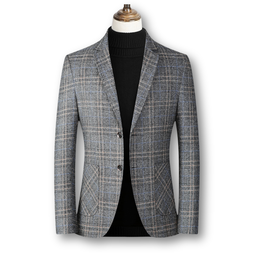 David | Blazer Elegante em Tecido Escocês