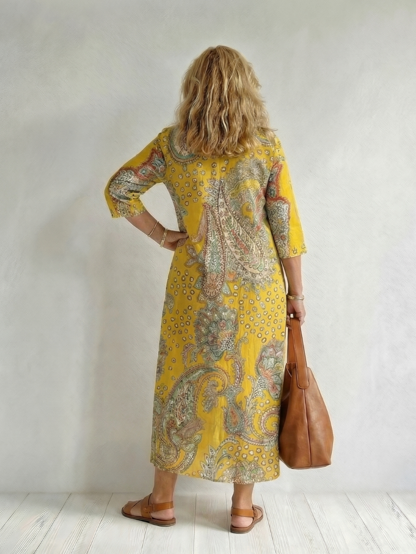 Rowan | Vestido Midi Paisley Suave