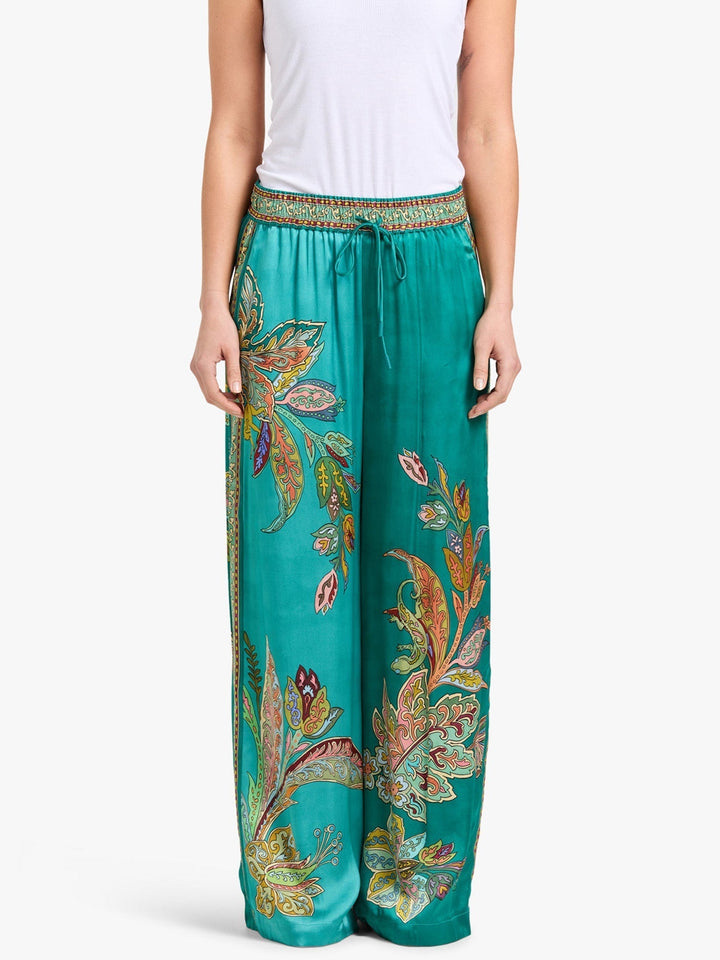 Conjunto Elegante Eliza de Duas Peças | Camisa Estampada Paisley e Calça Pantalona