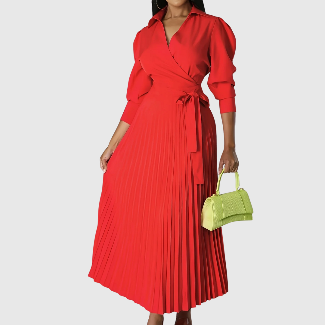Evelina | Vestido Midi Plissado e Macio