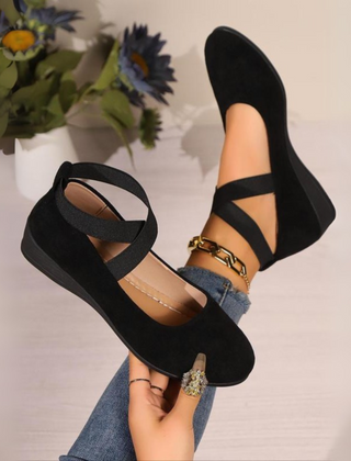 ANGEL | Women's Closed Toe Wedge Slip-On Shoes, Cushioned Comfort Wedges